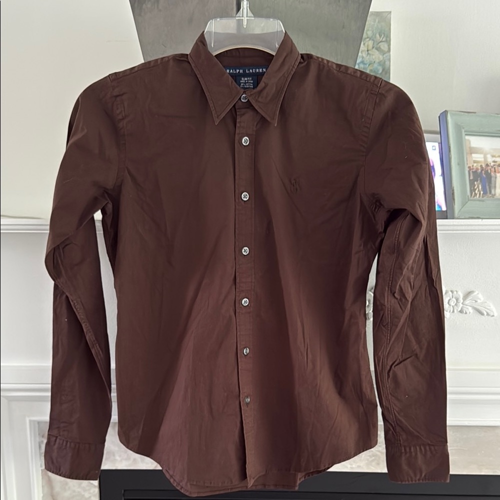 Ralph Lauren Brown Casual Button Down Shirt